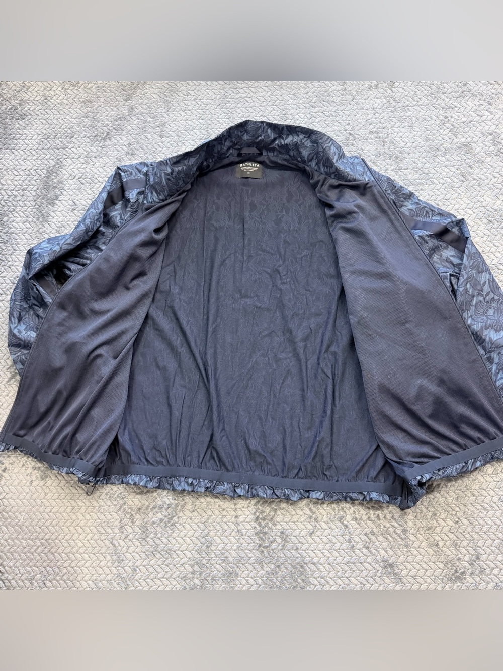 ATHLETA Sightseer Lace Jacket Women’s 2X Navy Black Floral Windbreaker Full Zip - Picture 10 of 14
